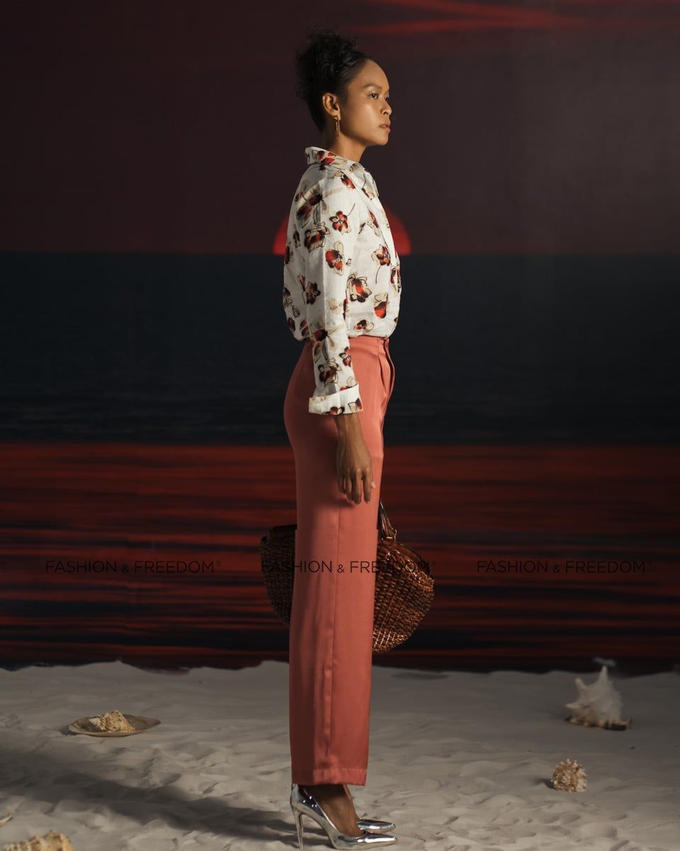 Quần Dài Lụa Cam Đất Summer Get Away