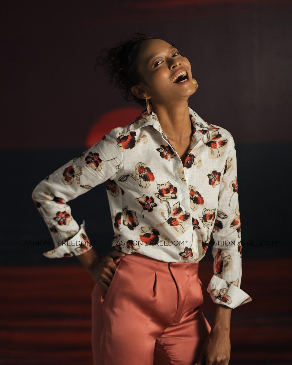 Áo Sơ Mi Linen Đỏ Nâu Summer Get Away