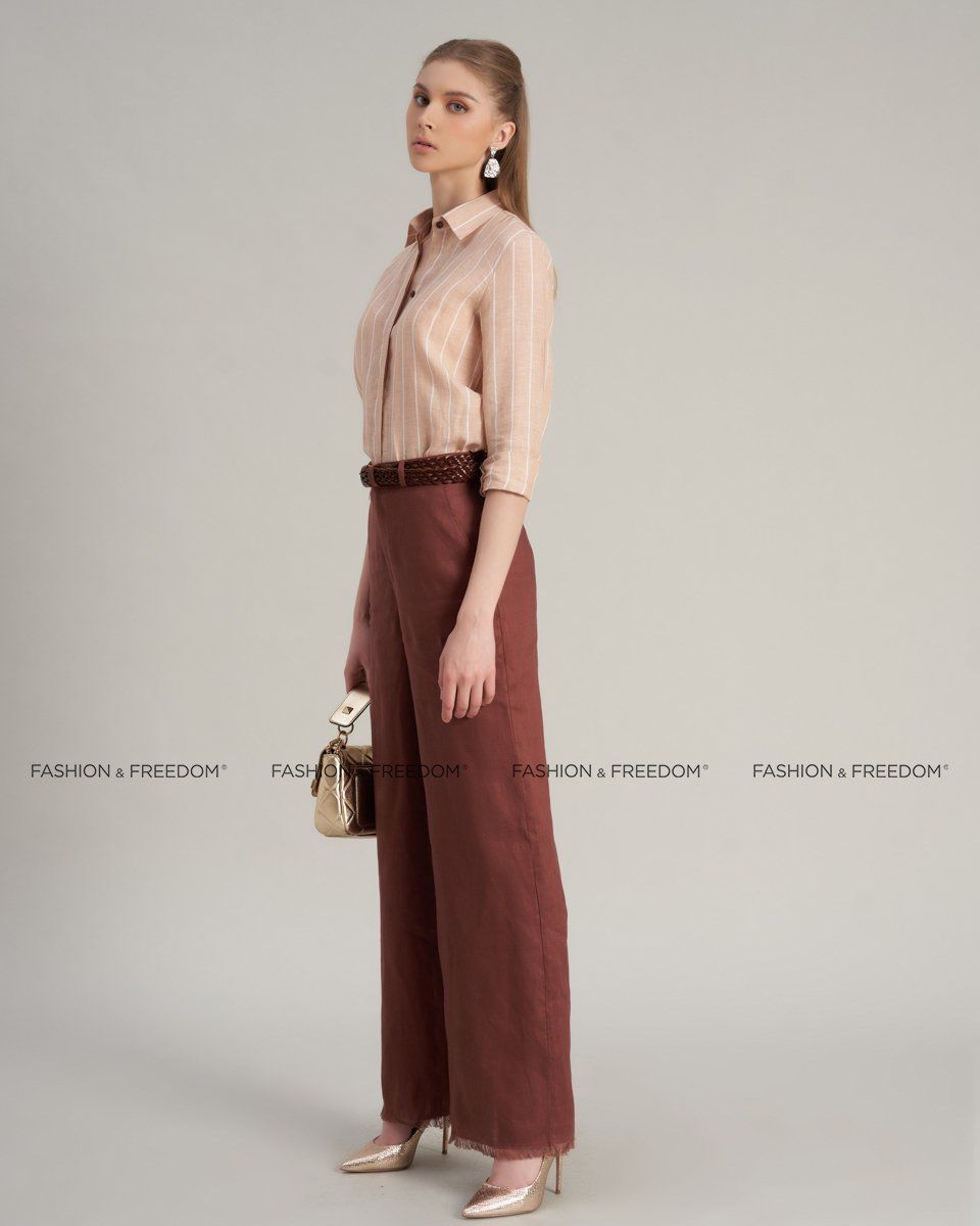 Quần Nữ Linen Nâu Ngói