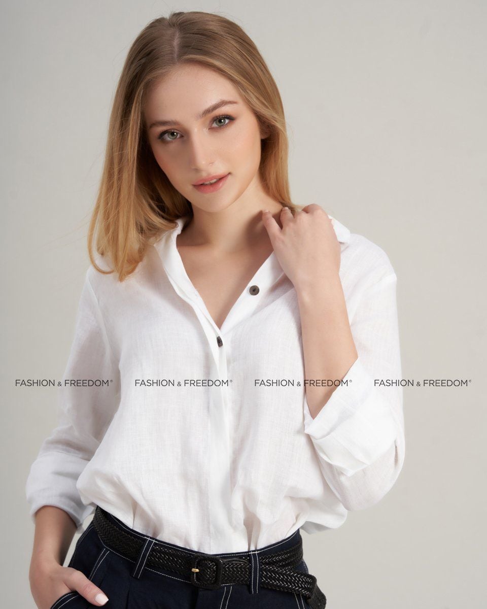 Áo Sơ Mi Linen Trắng Chu Du Phố