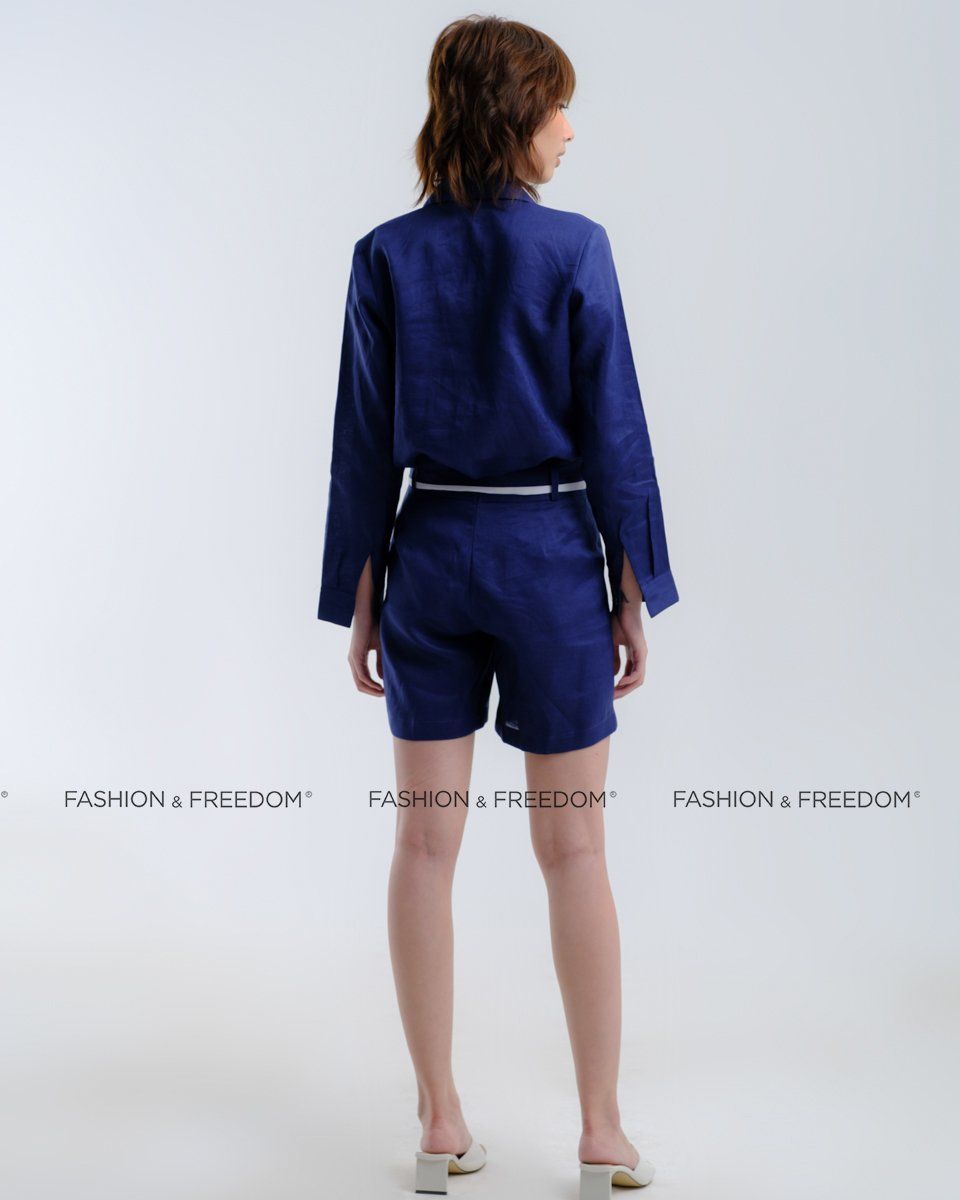 Áo Sơ Mi Linen Xanh Đen