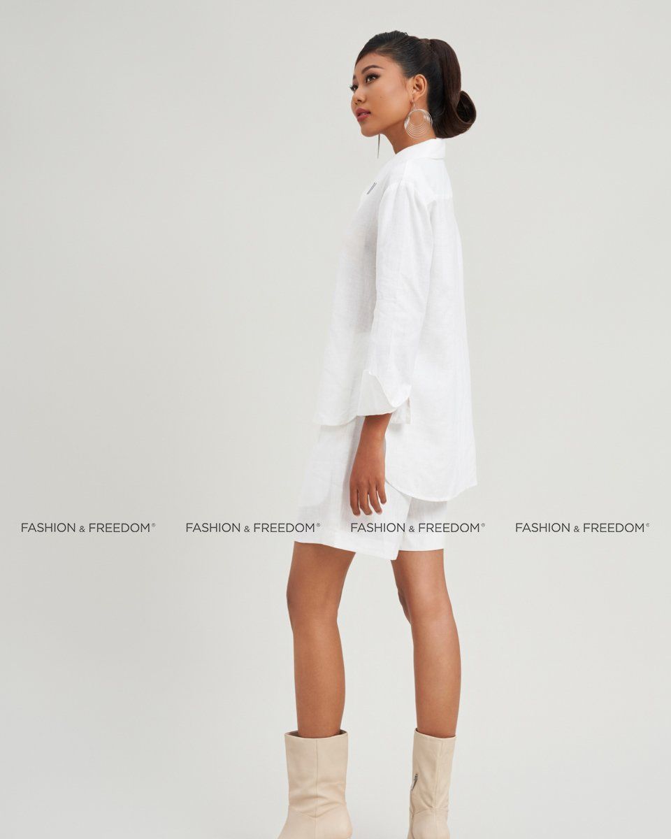 Áo Sơ Mi Linen Nữ Trắng Modern Women