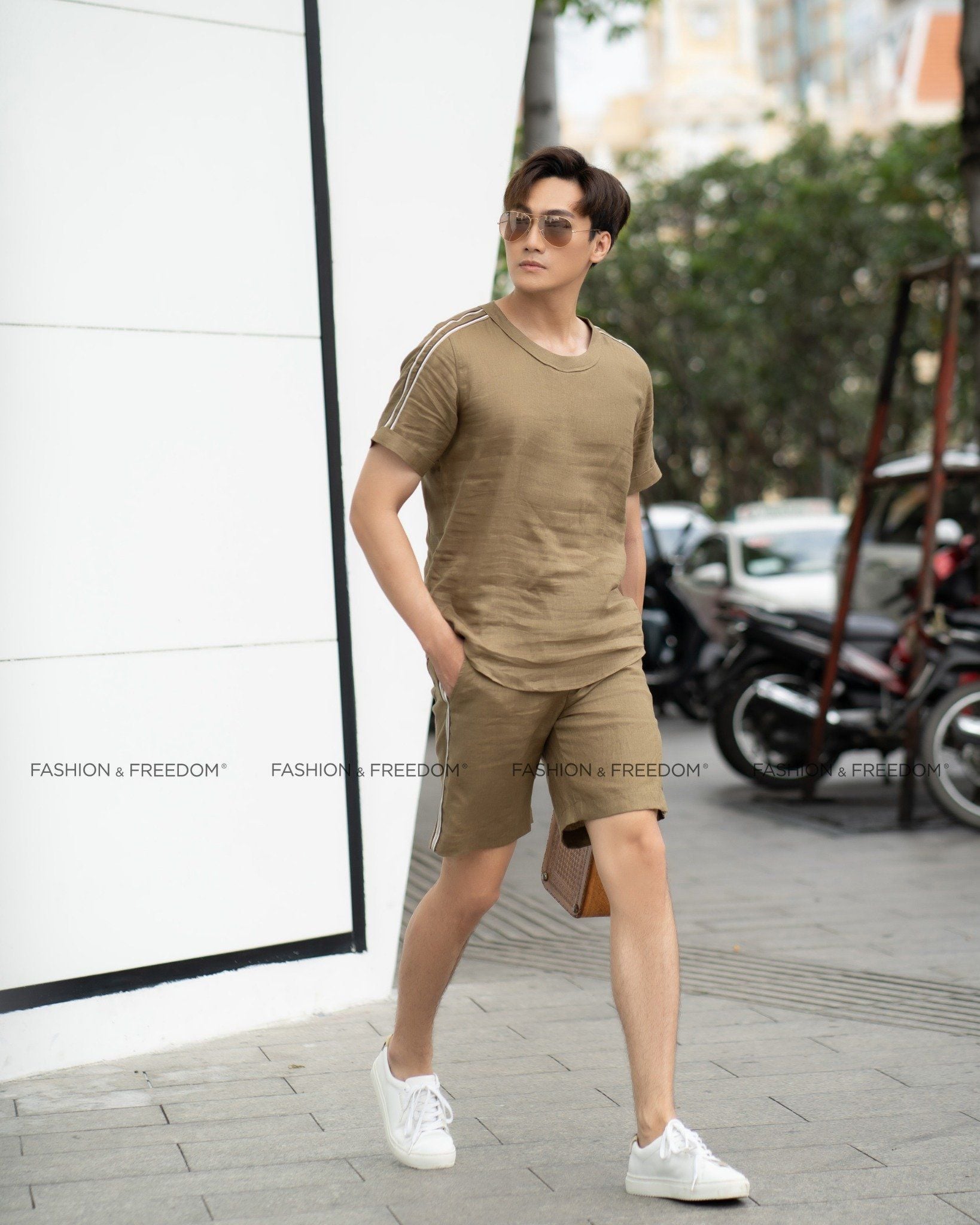 Quần Short Nam Xanh Rêu Tender Drit