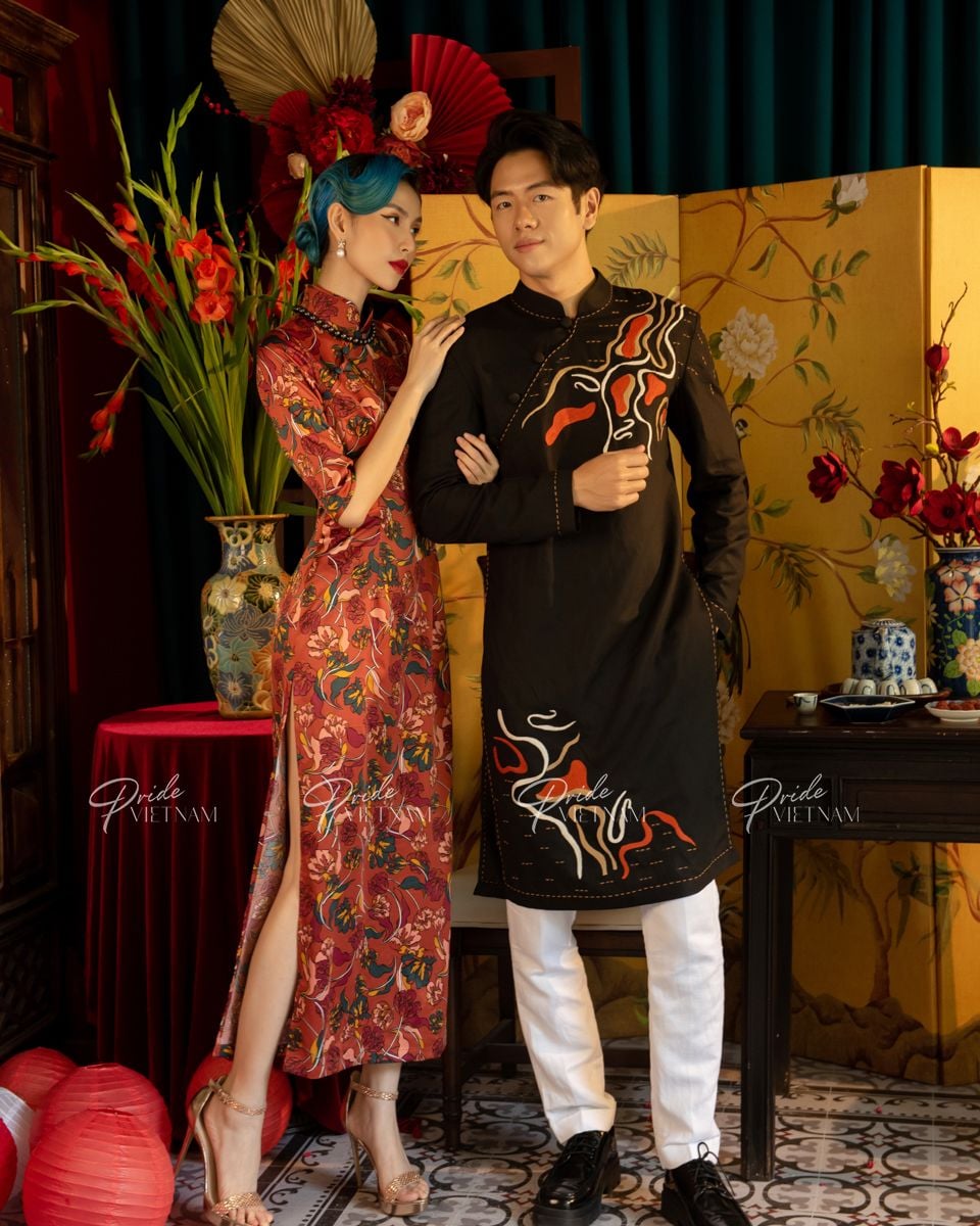 Đầm Sườn Xám Lụa Đỏ Cam City Girls