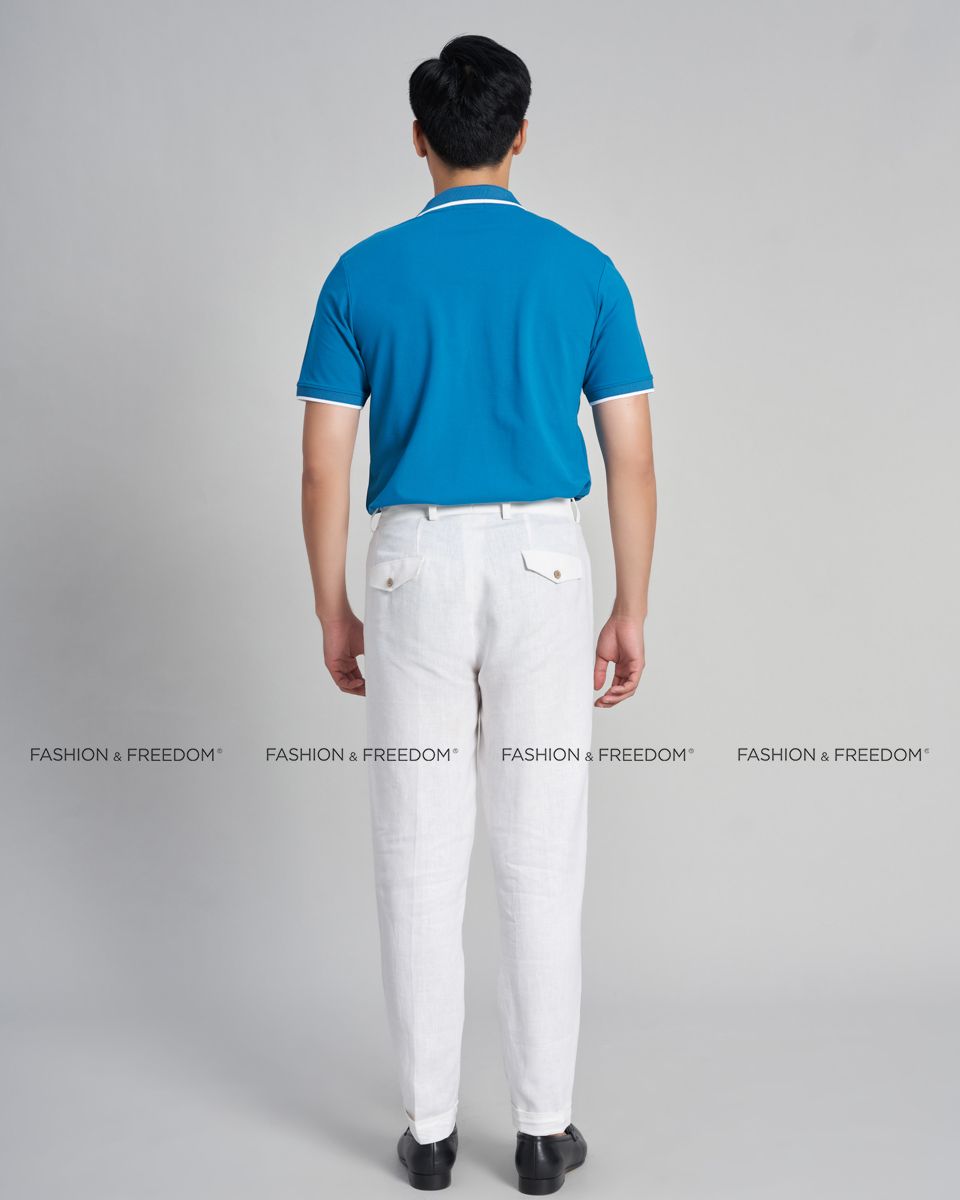 Áo Thun Nam Cotton Xanh Cổ Vịt The New Cool