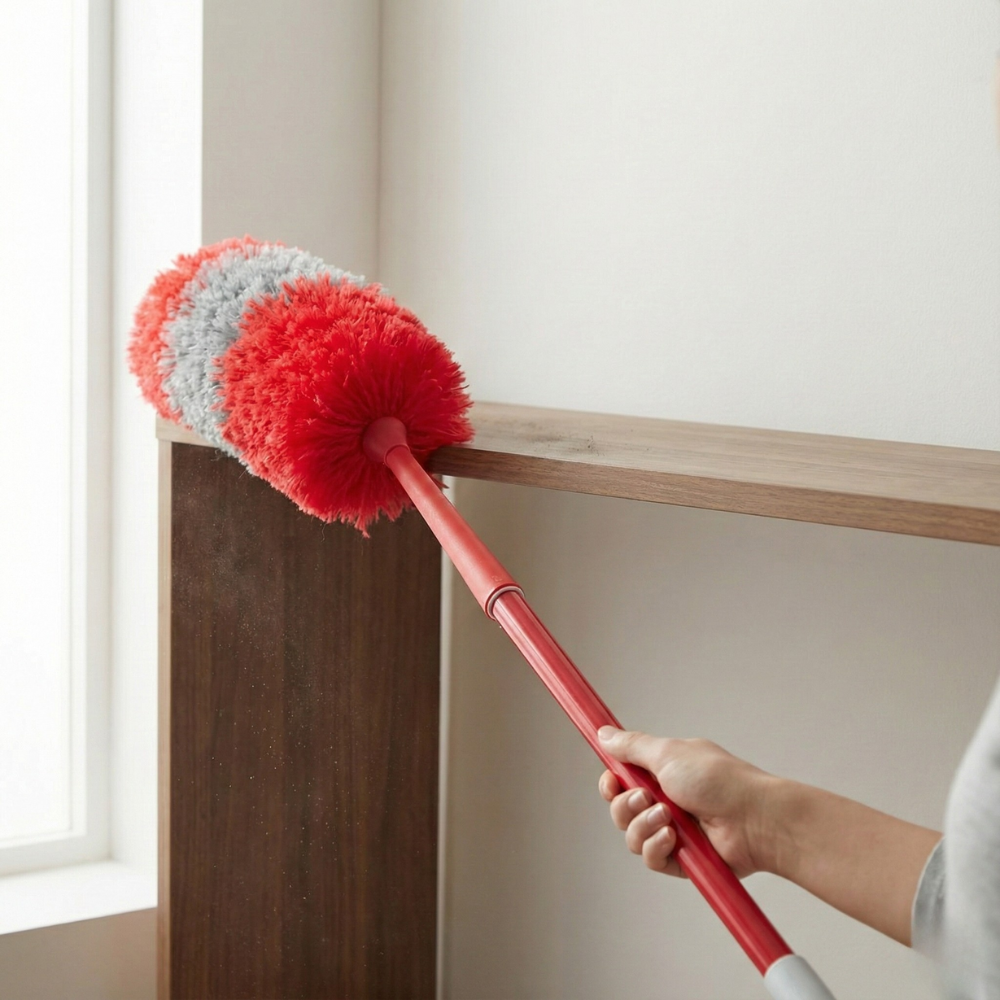 CHỔI QUÉT BỤI TRÒN 38CM SỢI TH, TAY CẦM 60-105CM