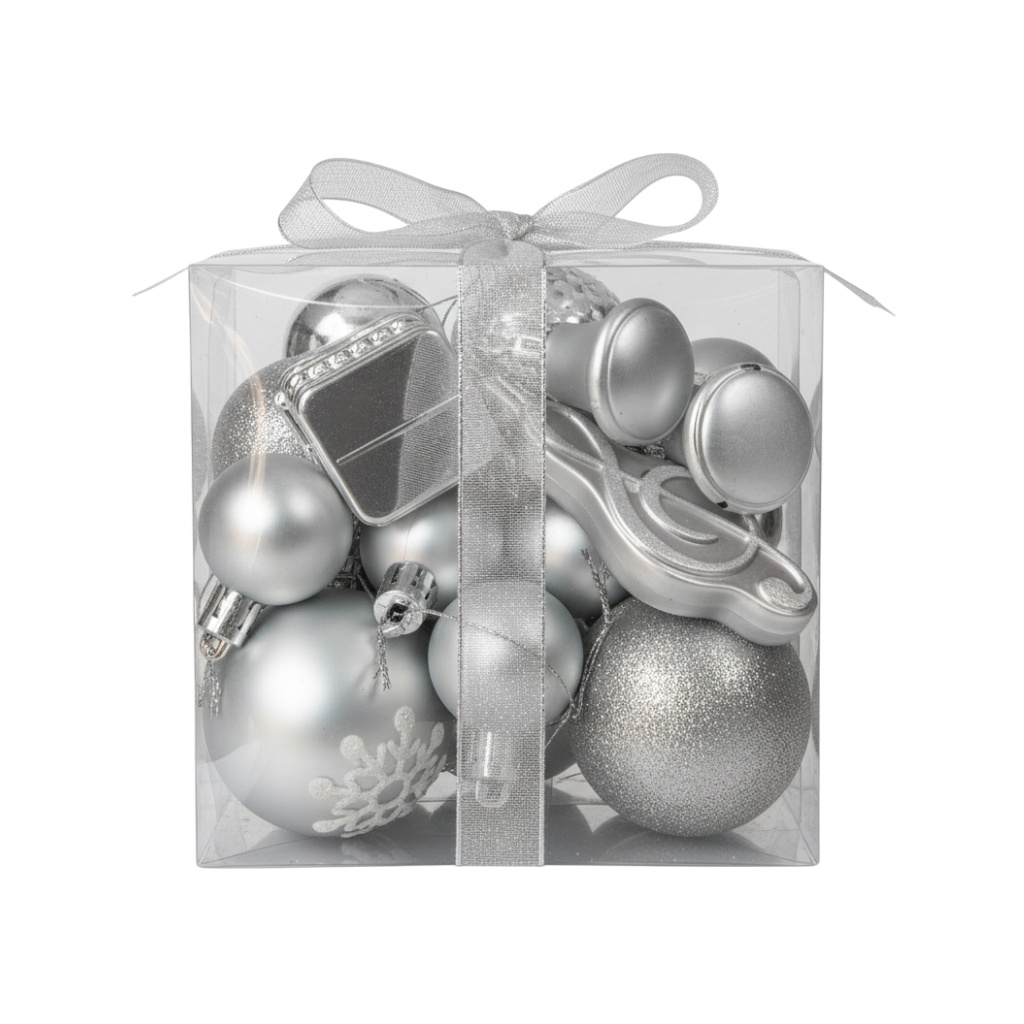 HỘP NHIỀU LOẠI CHÂU BẰNG NHỰA TRANG TRÍ GIÁNG SINH