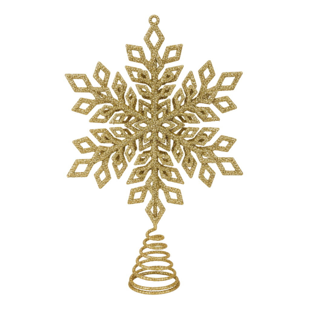 BÔNG TUYẾT TRANG TRÍ ĐỈNH CÂY THÔNG VÀNG BẰNG SẮT