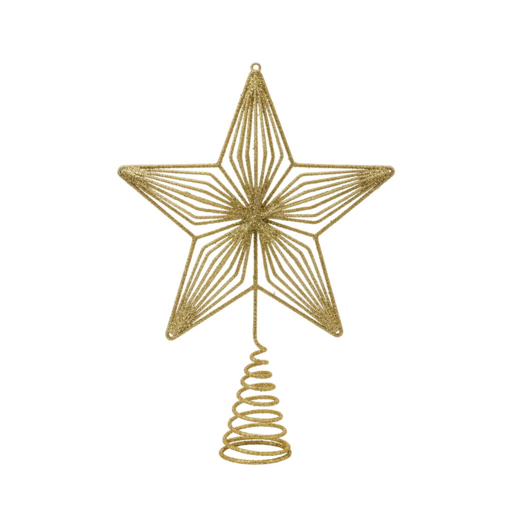 NGÔI SAO TRANG TRÍ ĐỈNH CÂY THÔNG CỔ ĐIỂN BẰNG SẮT