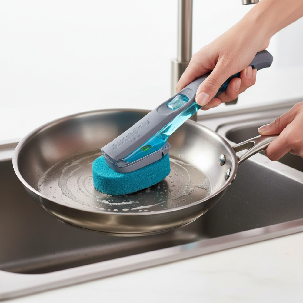 SCOTCH BRITE BÀN CHẢI RỬA CHÉN CÓ LƯỠI CẠO