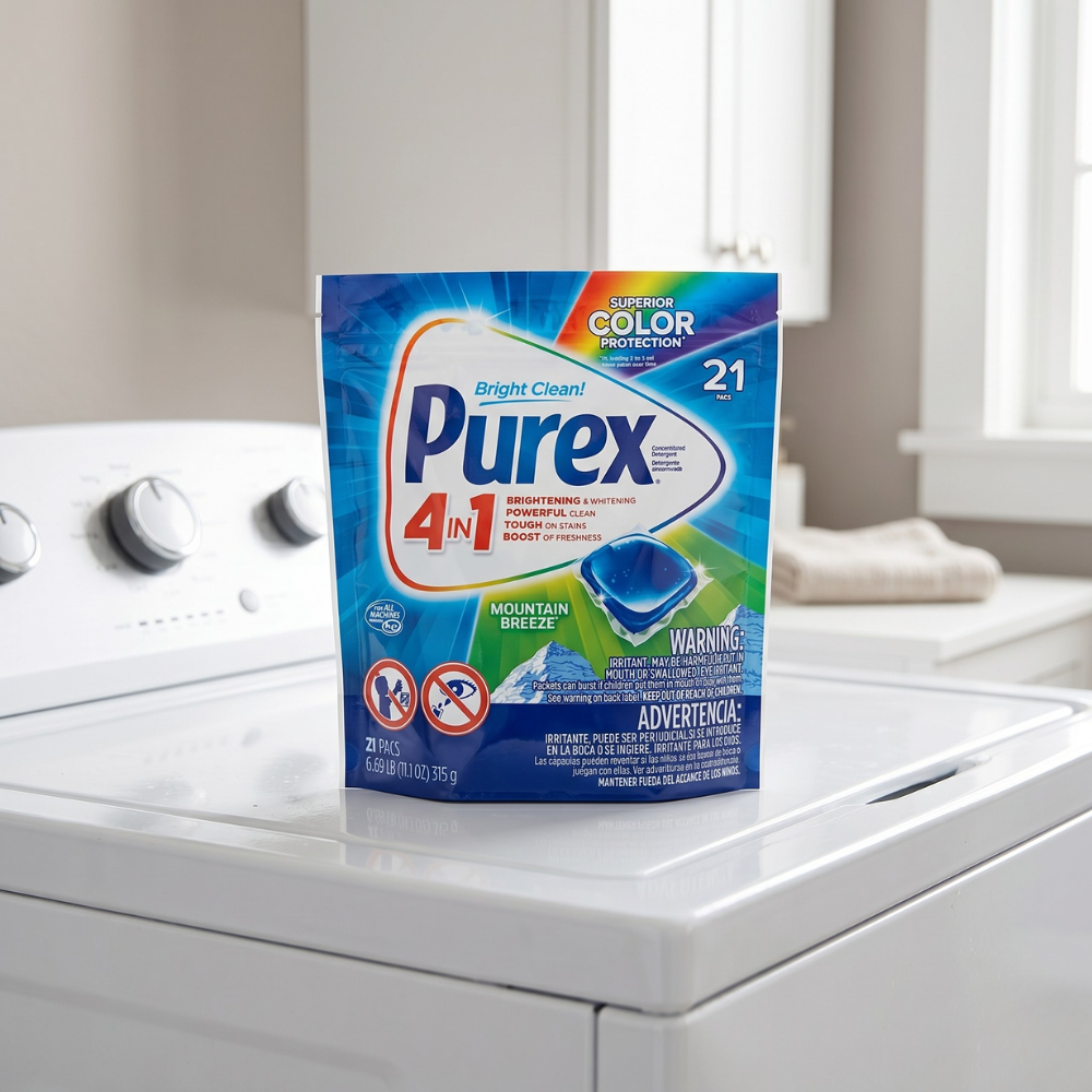 PUREX GÓI 21 VIÊN GIẶT MÁY GIẶT HƯƠNG GIÓ NÚI 237G