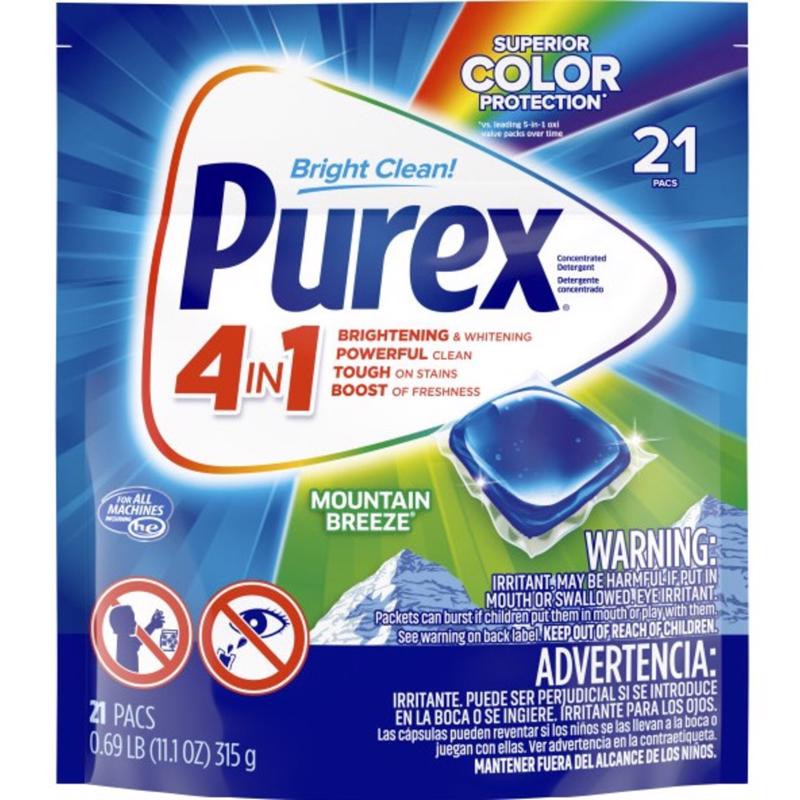 PUREX GÓI 21 VIÊN GIẶT MÁY GIẶT HƯƠNG GIÓ NÚI 237G