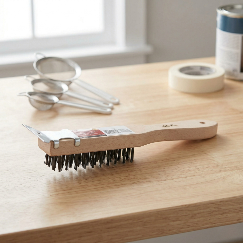 BÀN CHẢI THÉP CÁN CONG CÓ ĐỒ CẠO ACE 27.9x3.81CM