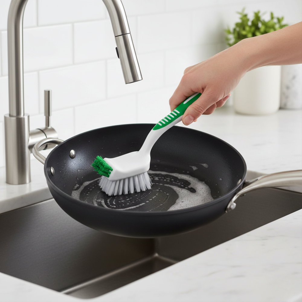 LIBMAN CỌ RỬA VẾT BẨN BẾP, NỒI CHẢO LÔNG CỨNG 20CM