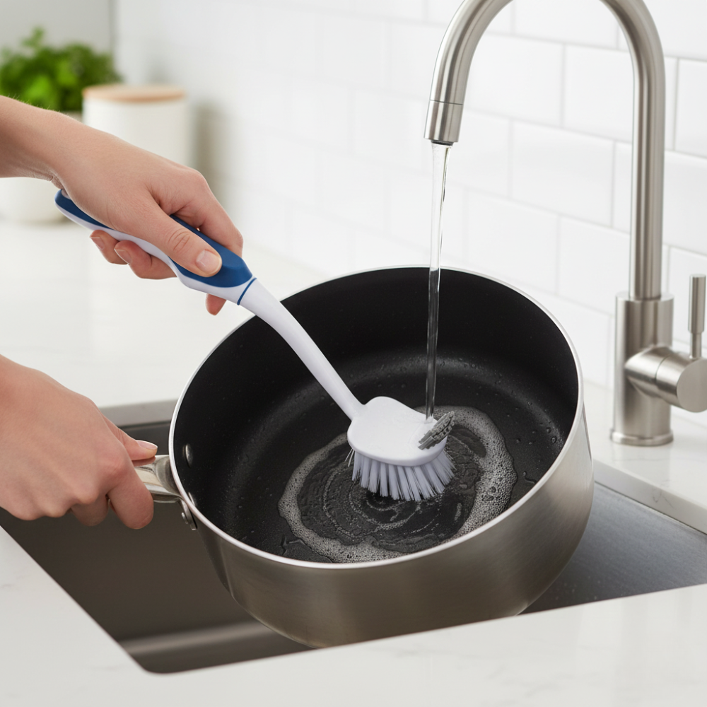 SCOTCH BRITE CỌ RỬA NỒI CHẢO CÁN NHỰA 22CM