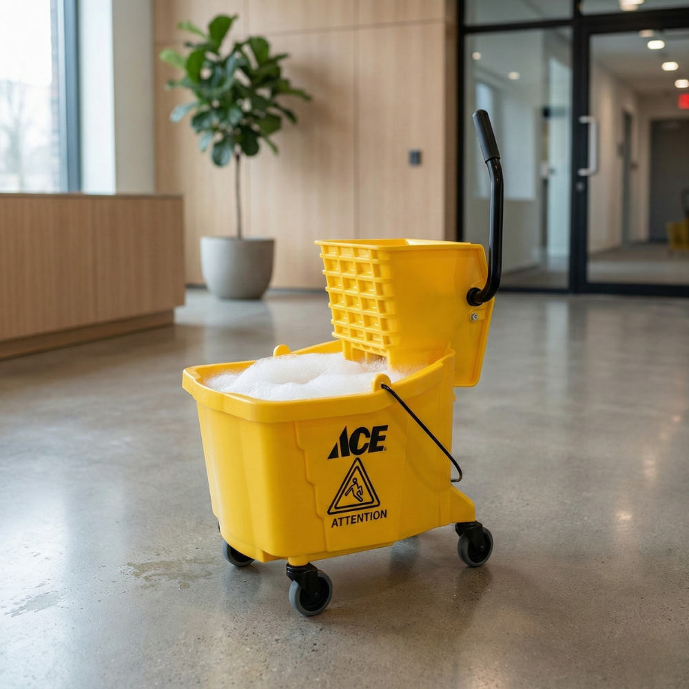 XÔ LAU NHÀ DI ĐỘNG NHỰA CÓ NGĂN VẮT HIỆU ACE 32L