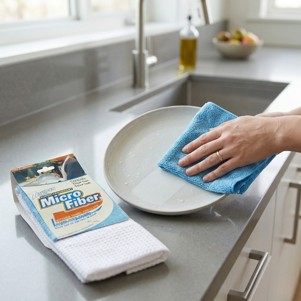 BỘ 2 KHĂN LAU NHÀ BẾP SỢI TỔNG HỢP ZWIPES