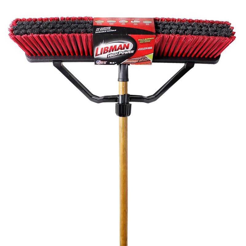LIBMAN CHỔI ĐẨY NHỰA CÁN GỖ ĐẦU RỘNG 60.96CM