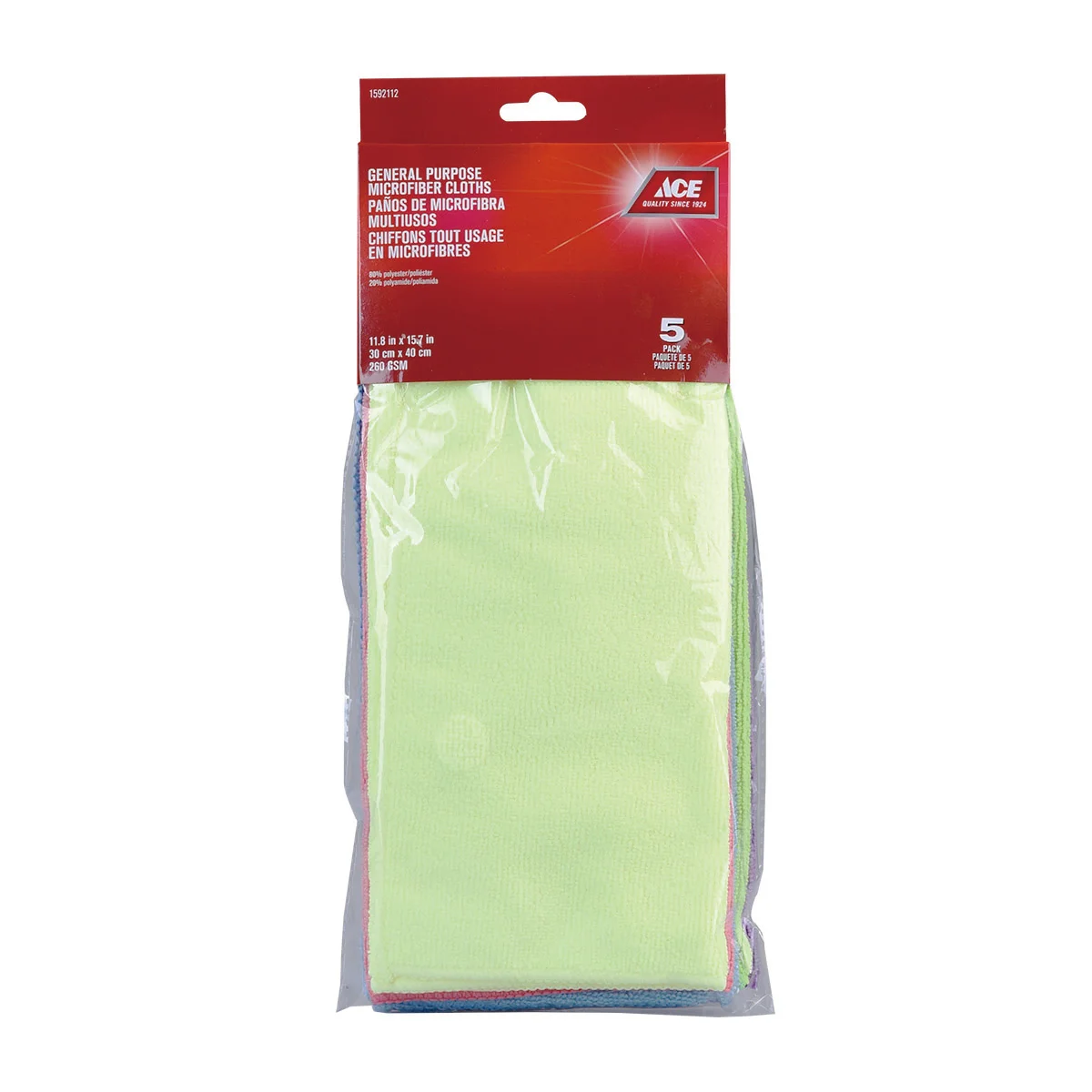 ACE GÓI 5 KHĂN LAU ĐA NĂNG VẢI MICROFIBER 30X40CM