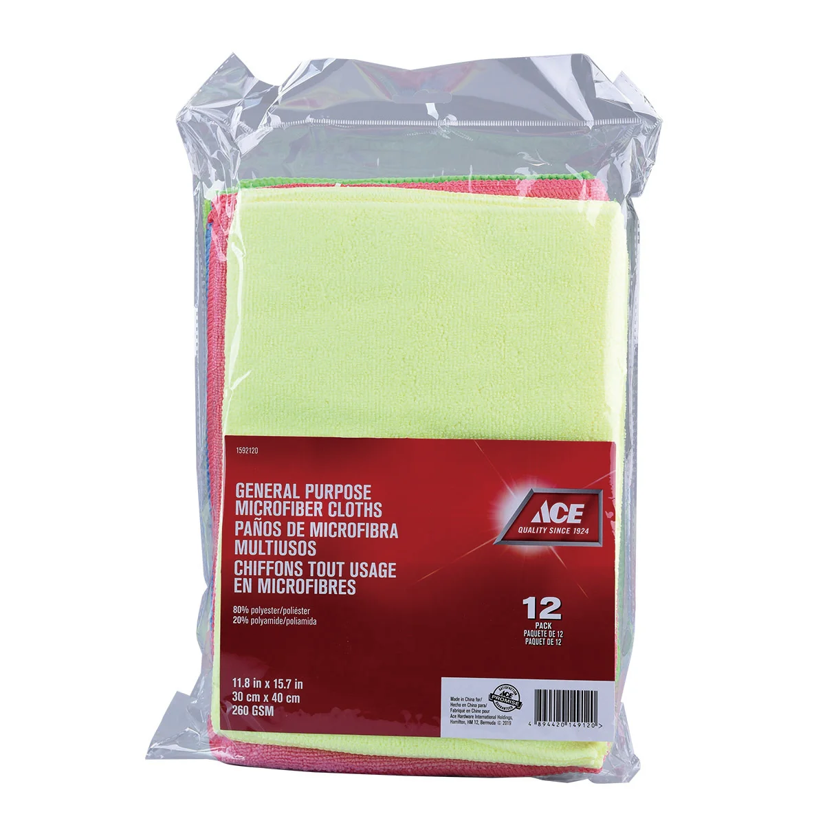 ACE GÓI 12 KHĂN LAU ĐA NĂNG MICROFIBER 30X40CM