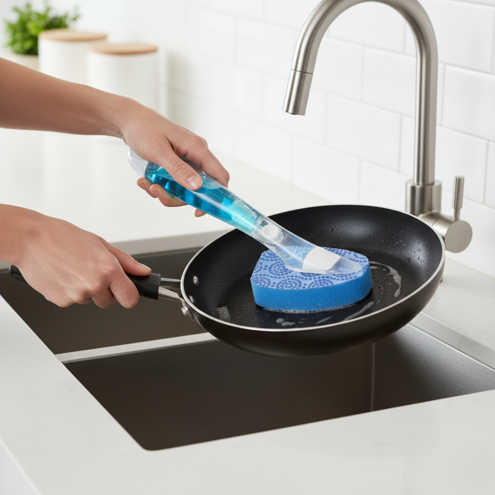 SCOTCH BRITE CÂY RỬA CHÉN BÁT CÓ NGĂN XÀ PHÒNG