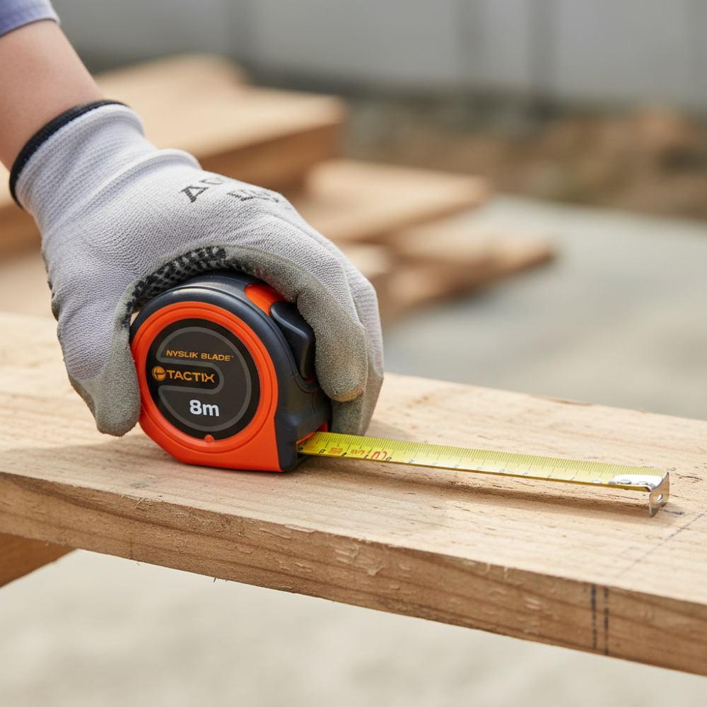 THƯỚC CUỘN CƠ KHÍ MÓC DÀY TACTIX 8MX25MM