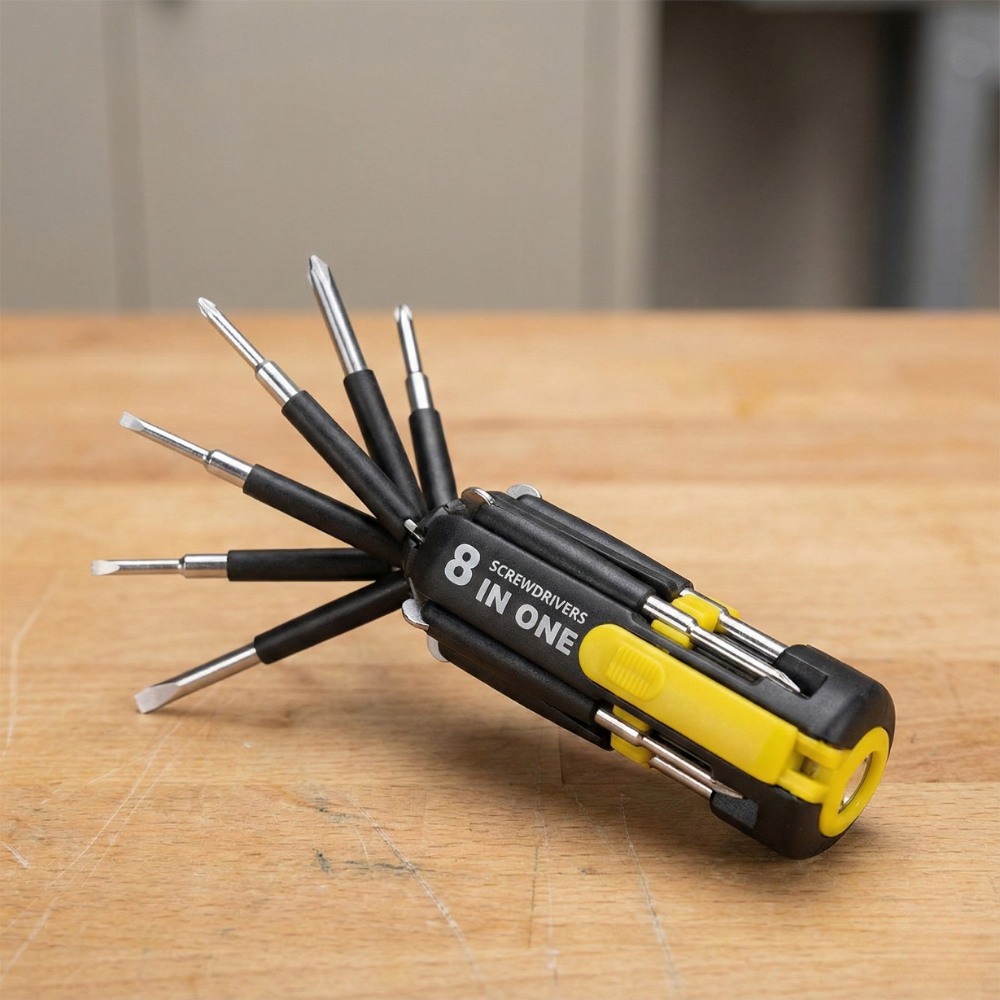 STEEL GRIP BỘ TUA VÍT TÍCH HỢP 8 TRONG 1 CÓ ĐÈN