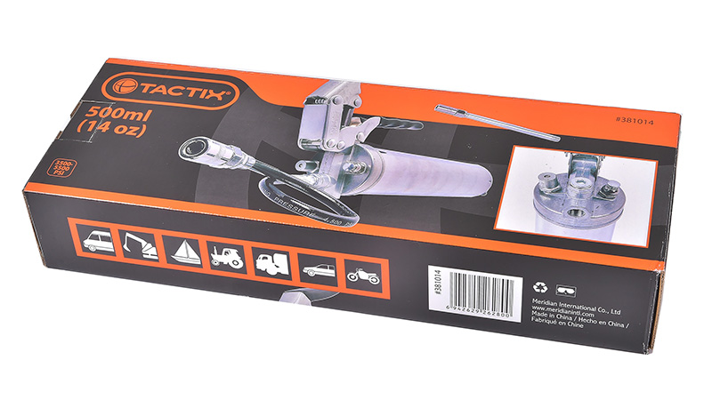 SÚNG BƠM MỠ LOẠI NGẮN TACTIX MÀU BẠC 500CC THÉP