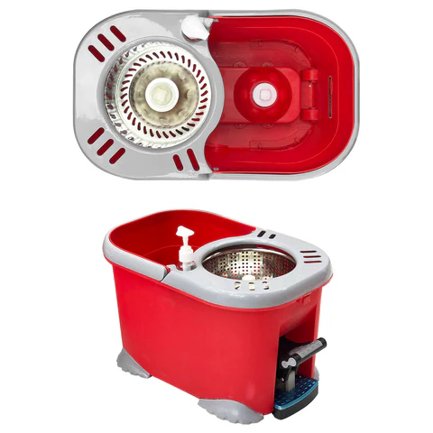 BỘ DỤNG CỤ LAU NHÀ XOAY 360 ĐỘ NHỰA, TAY CẦM THÉP