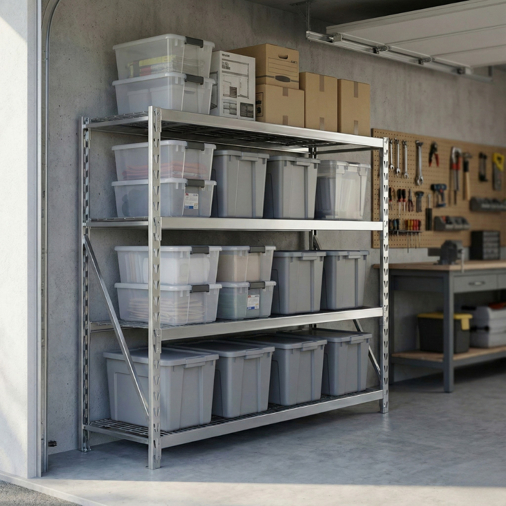 KỆ 4 TẦNG TACTIX MÀU XÁM 195.5X61X183CM BẰNG THÉP