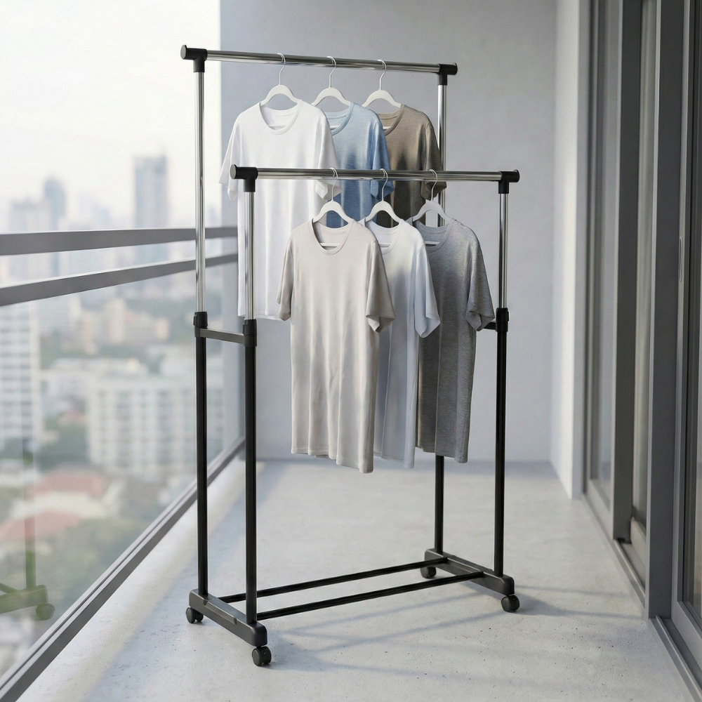 GIÁ TREO QUẦN ÁO ĐÔI KOOPMAN ĐIỀU CHỈNH CHIỀU CAO