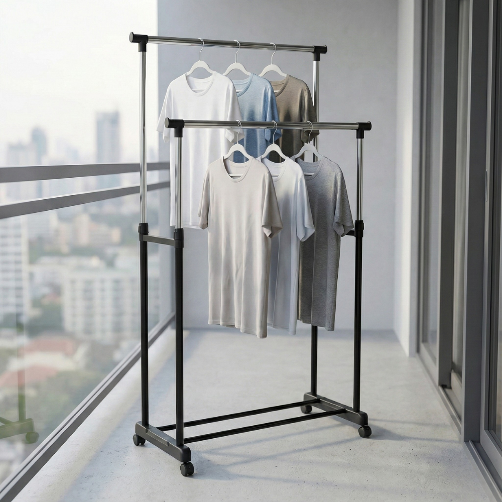 GIÁ TREO QUẦN ÁO ĐÔI KOOPMAN ĐIỀU CHỈNH CHIỀU CAO