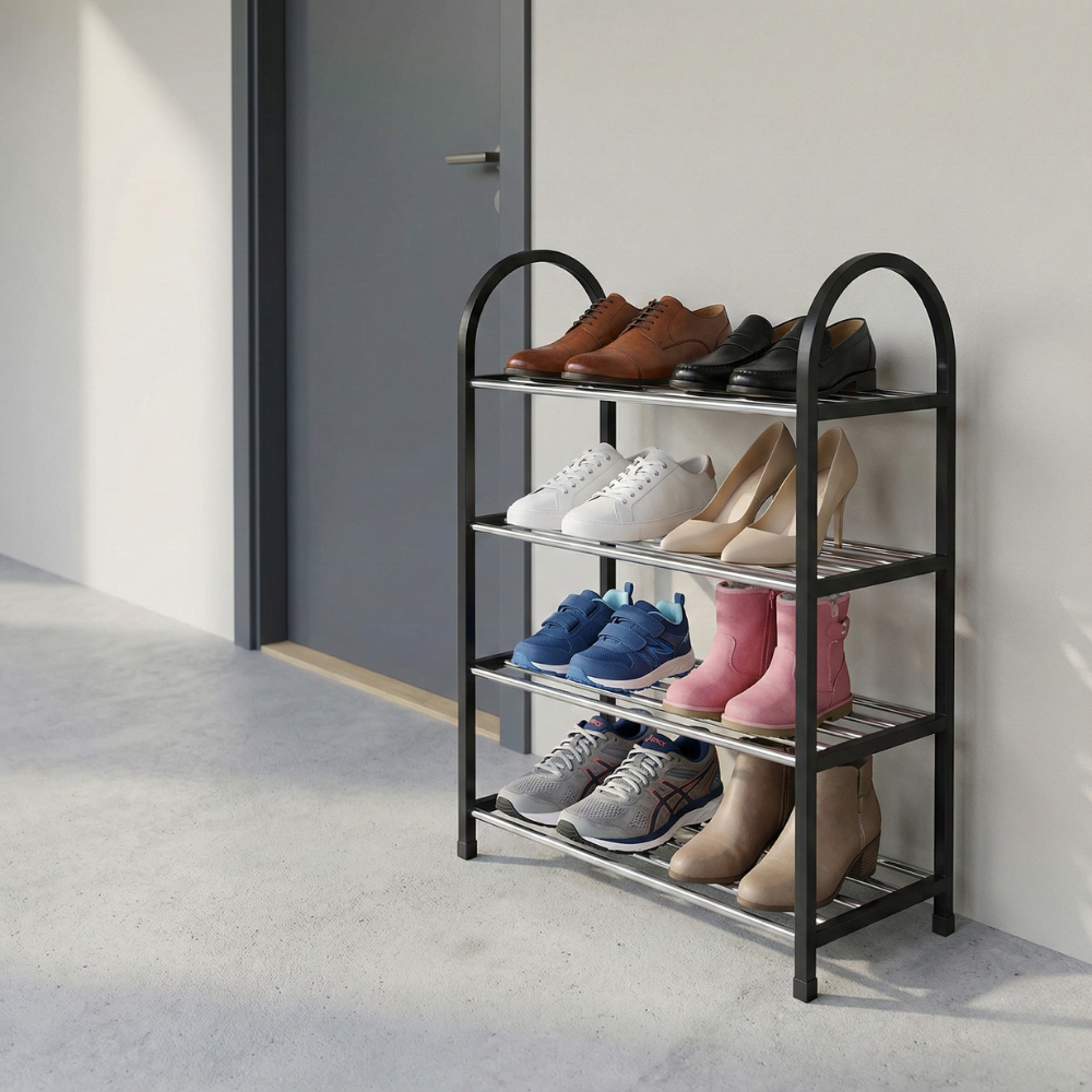 KỆ ĐỂ GIÀY 4 TẦNG BẰNG THÉP 50X65X19CM KOOPMAN