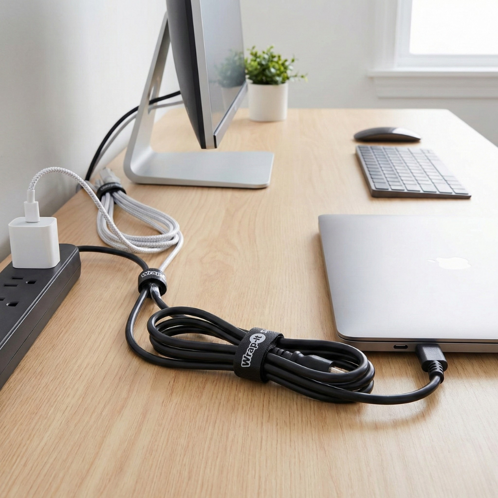 WRAP.IT GÓI 20 DÂY QUẤN CÁP, ĐIỆN, SẠC MÀU, ĐEN