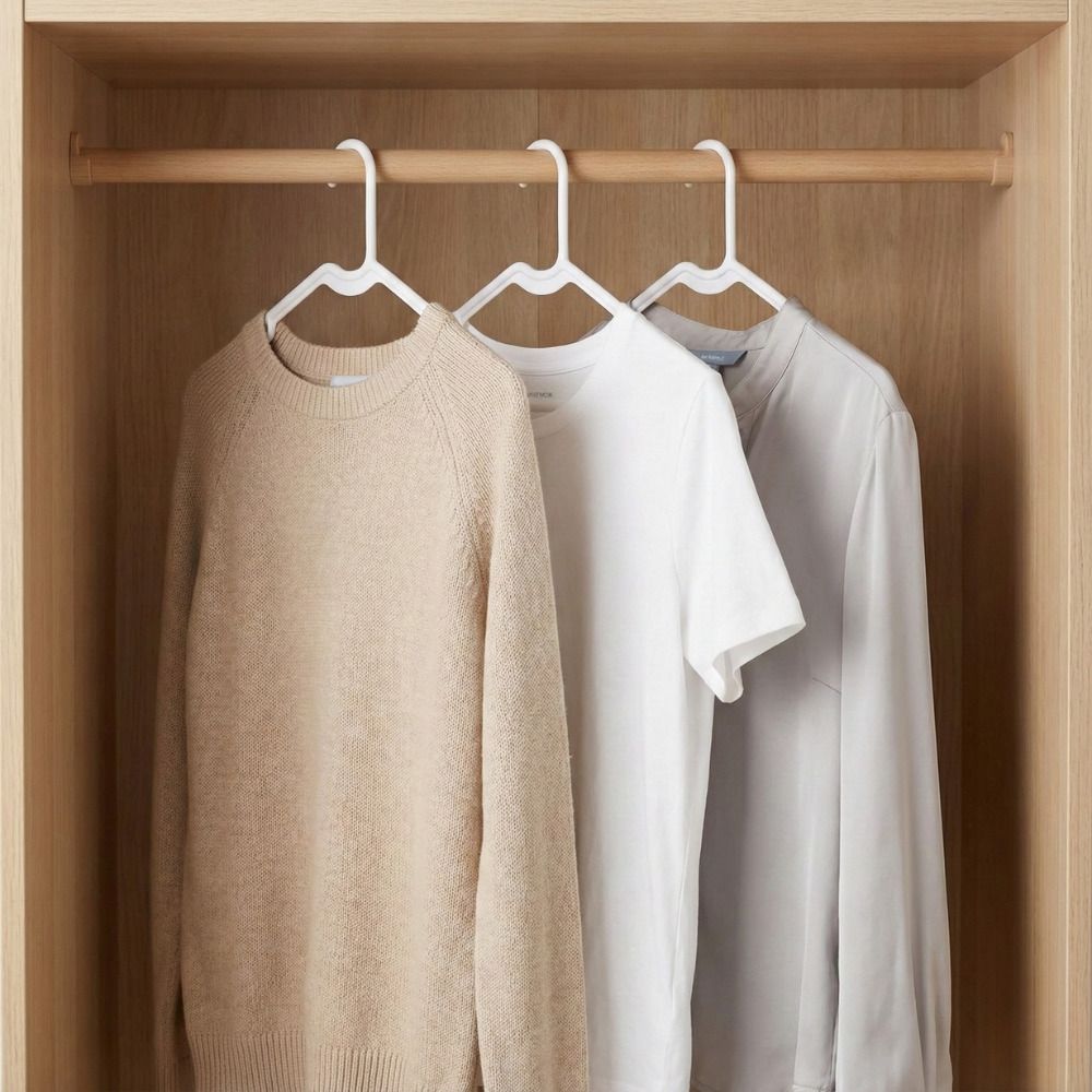 WHITMOR BỘ 3 MÓC TREO QUẦN ÁO NHỰA TRẮNG