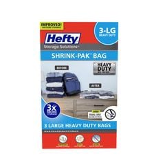 HEFTY GÓI 3 TÚI ĐỰNG ĐỒ HÚT CHÂN KHÔNG NHỰA TRONG