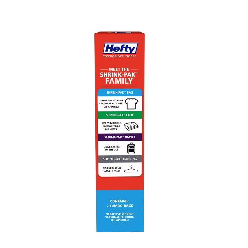 HEFTY GÓI 3 TÚI ĐỰNG ĐỒ HÚT CHÂN KHÔNG NHỰA TRONG