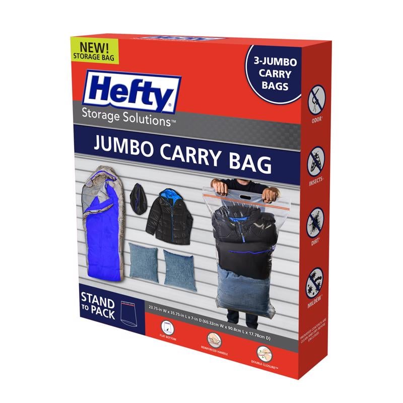 HEFTY GÓI 3 TÚI ĐỰNG ĐỒ CỠ LỚN 60.32X90.8X17.78CM