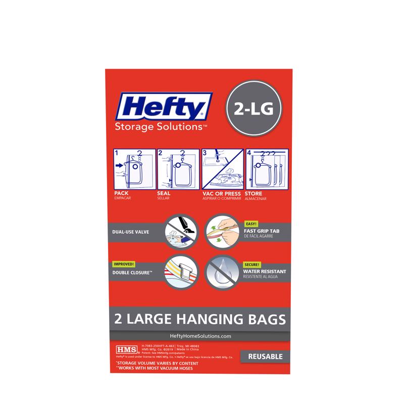 HEFTY GÓI 2 TÚI ĐỰNG ĐỒ CÓ MÓC TREO 104X70CM