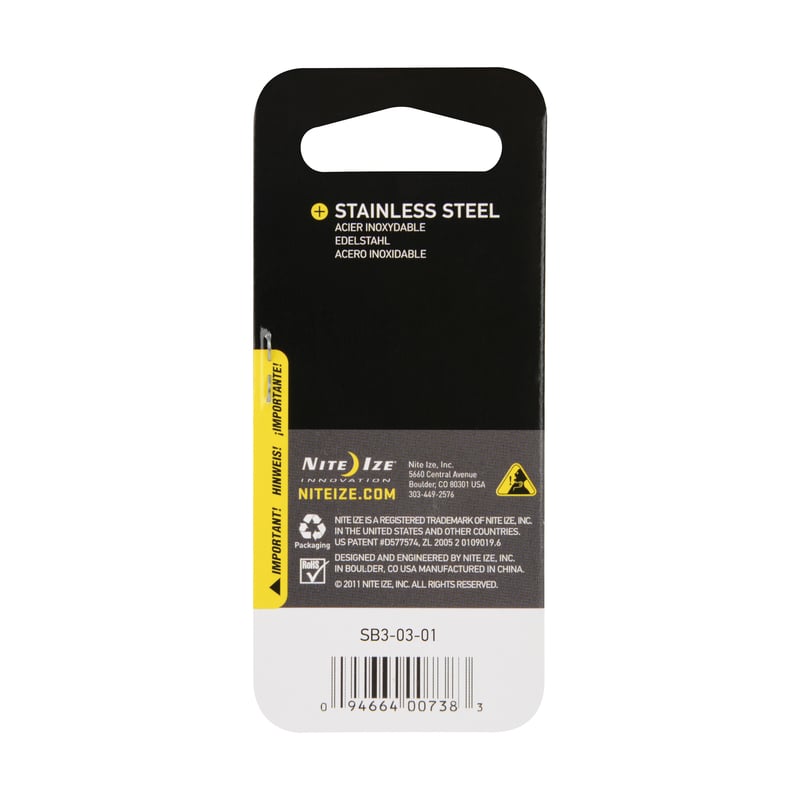 NITE IZE MÓC KHÓA CHỮ S BẰNG THÉP SB3-03-01