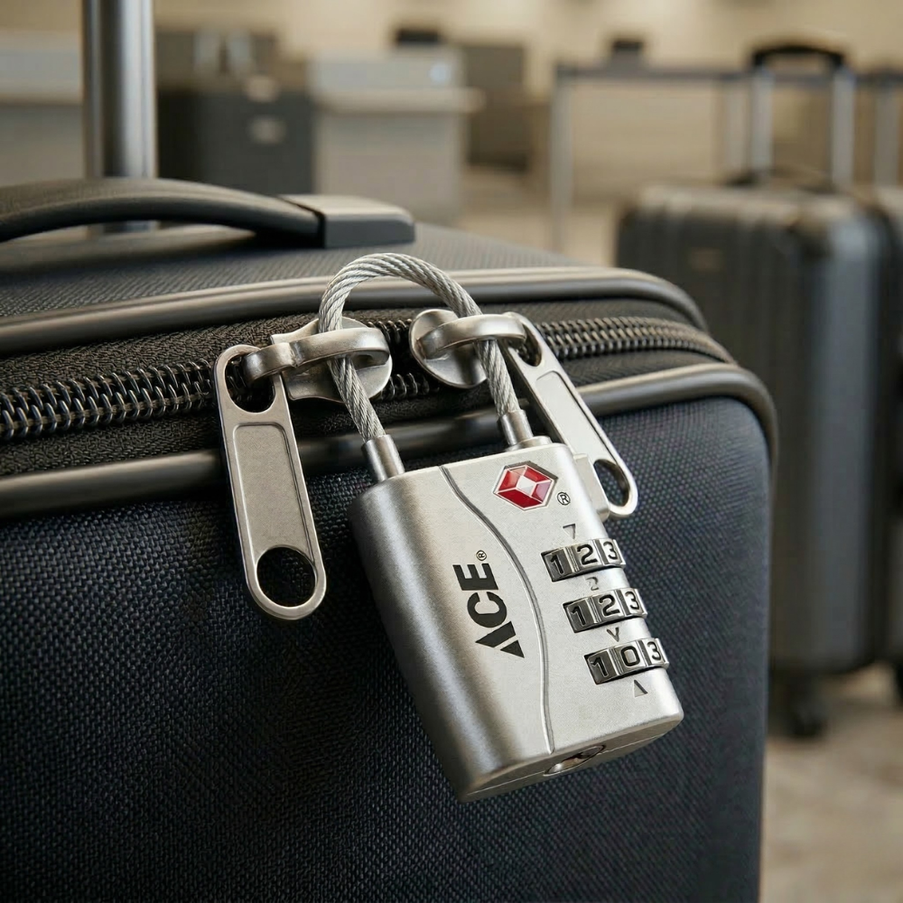 ACE KHÓA VALI SỐ 3 SỐ HỢP KIM KẼM 32MM MÀU BẠC