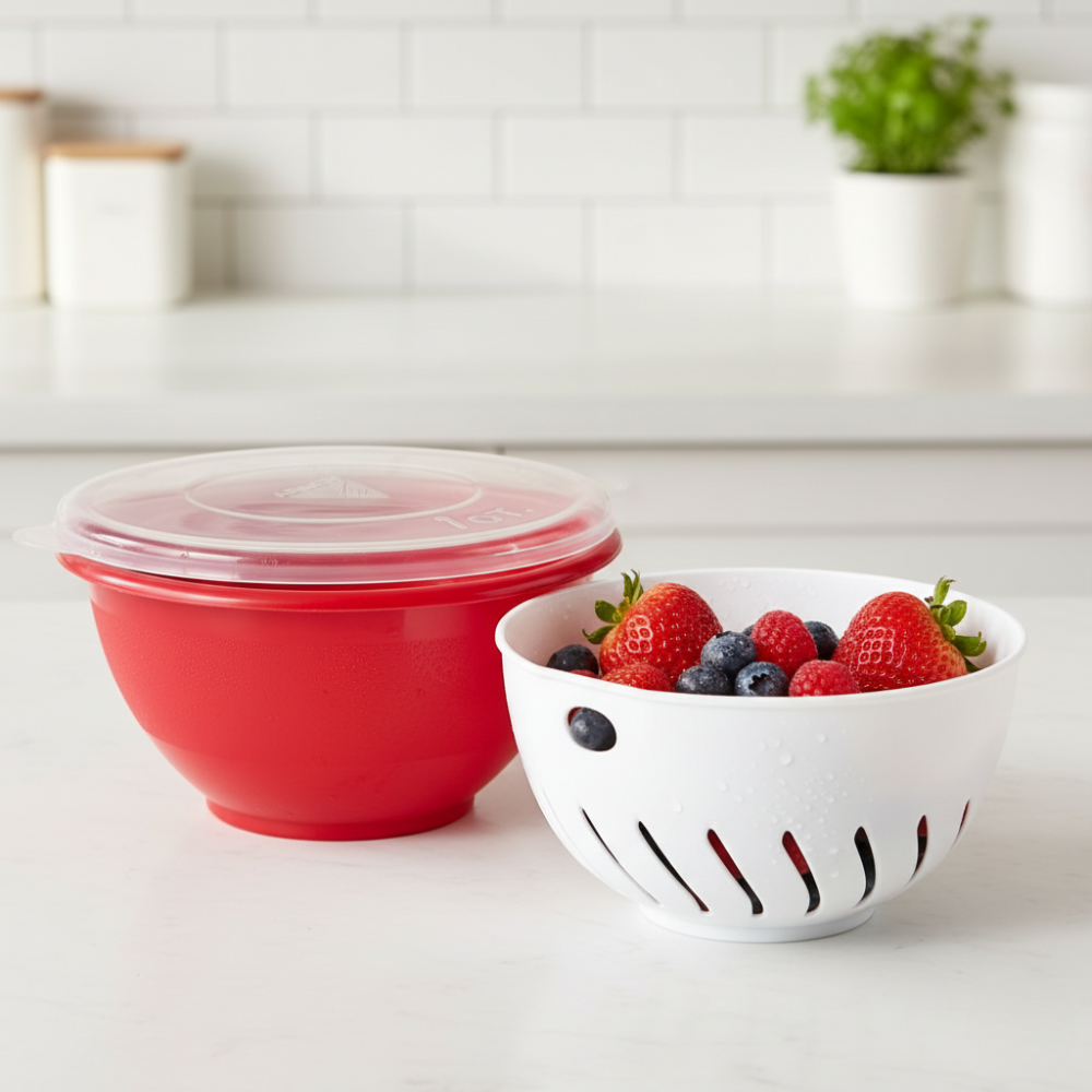 ARROW BỘ 3 HỘP THAU VÀ RỔ CÓ NẮP ĐỰNG RAU QUẢ