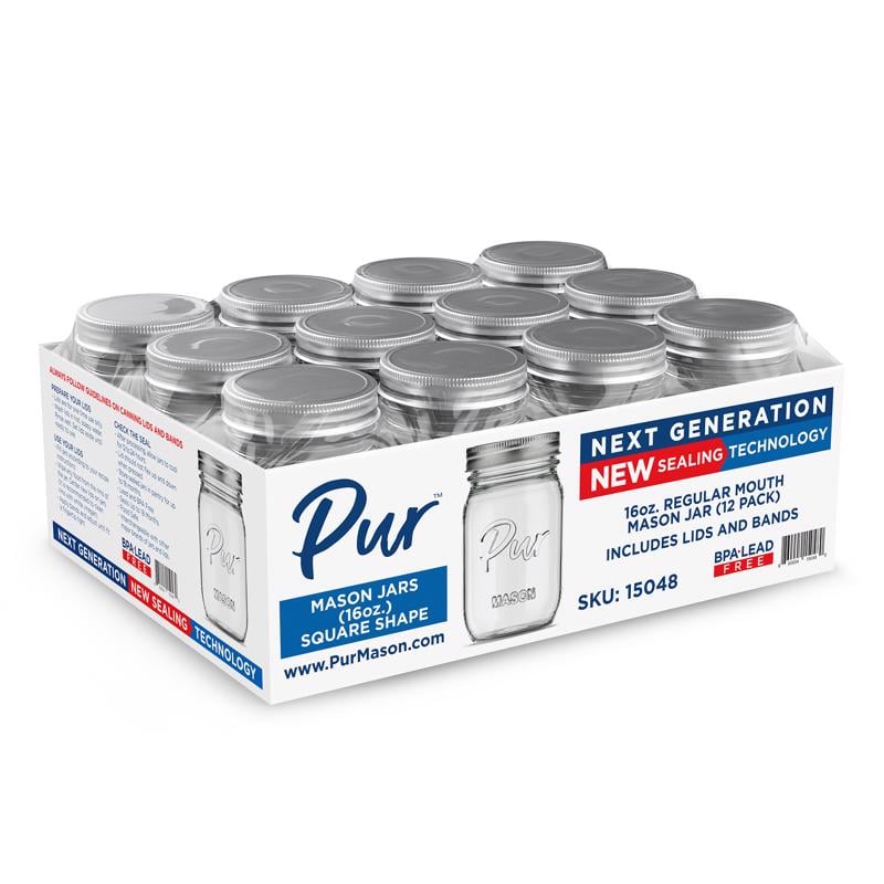 PUR MASON HỘP 12 HŨ THỦY TINH 473ML