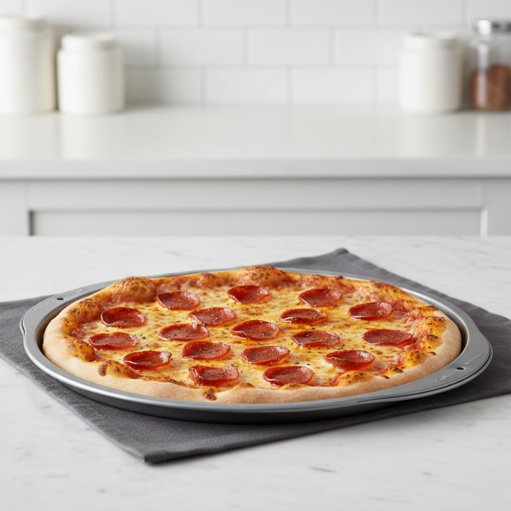 CHẢO PIZZA BẰNG THÉP MÀU BẠC WILTON 36CM