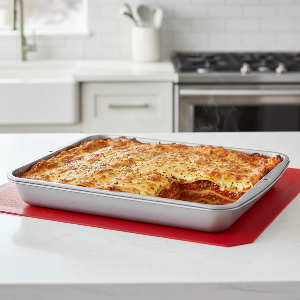 CHẢO LASAGNA/ROAST PAN BẰNG THÉP MÀU BẠC 28X36CM