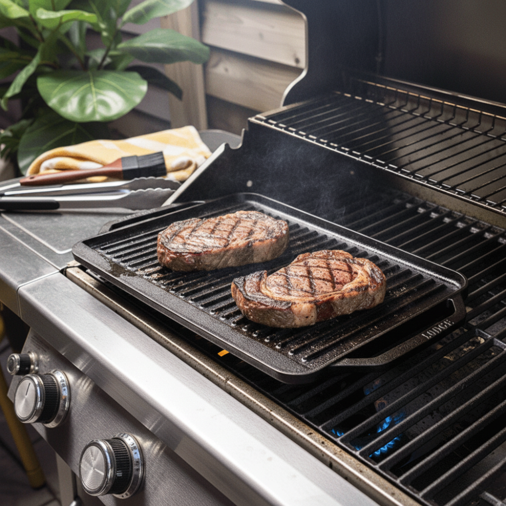 LODGE VỈ NƯỚNG GANG 51X27CM ĐEN