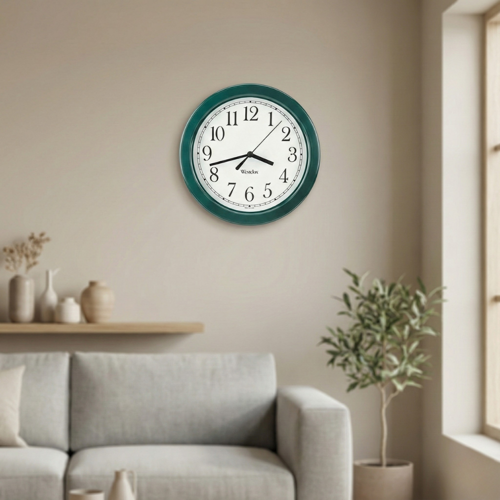 ĐỒNG HỒ TRÒN TREO TƯỜNG WESTCLOX XANH LÁ 21.6CM