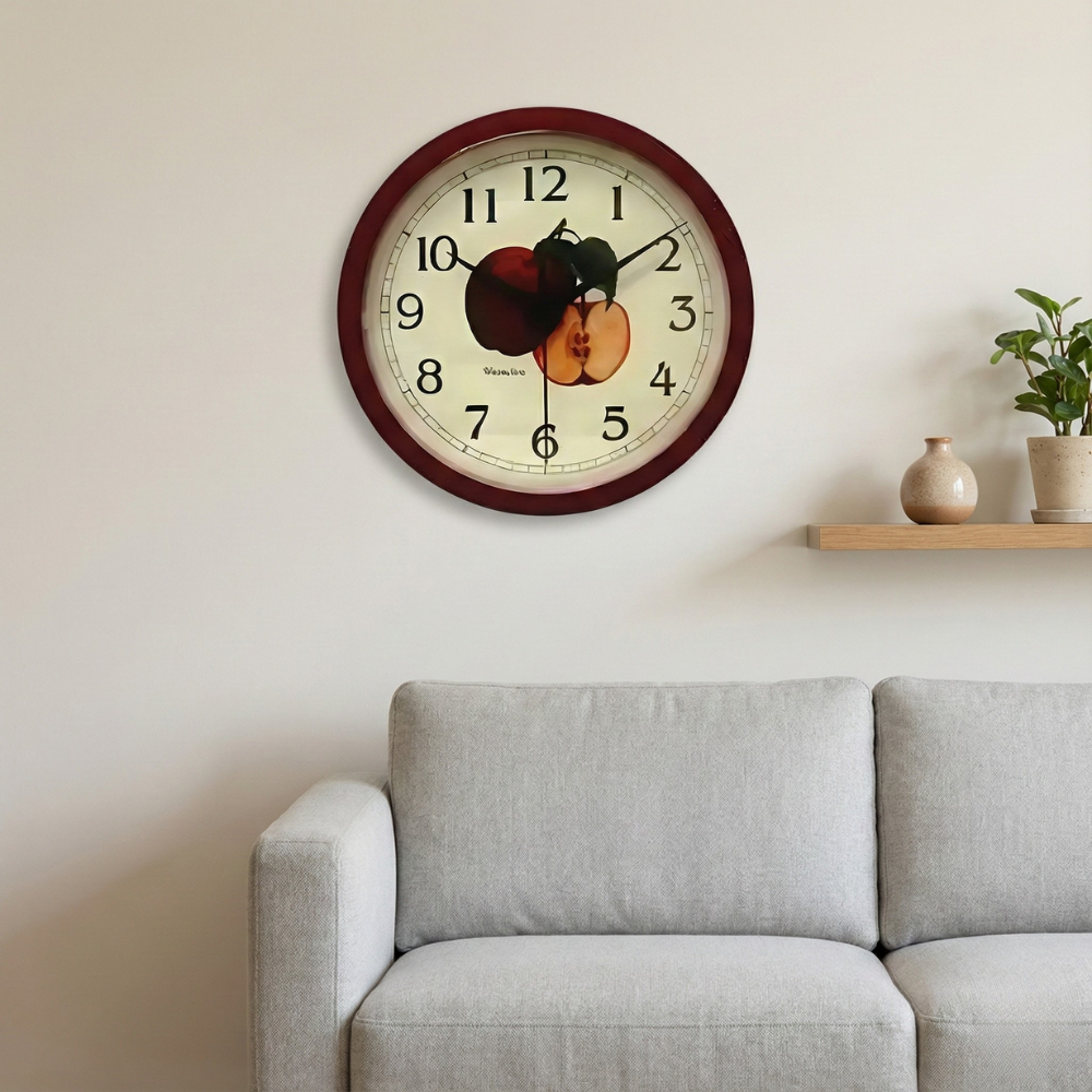 WESTCLOX ĐỒNG HỒ TRÒN TREO TƯỜNG TÁO ĐỎ 22.6CM