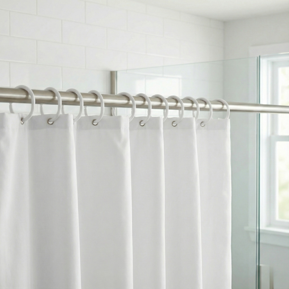 BỘ 12 MÓC RÈM NHÀ TẮM MÀU TRẮNG BẰNG NHỰA HOMEPLUS
