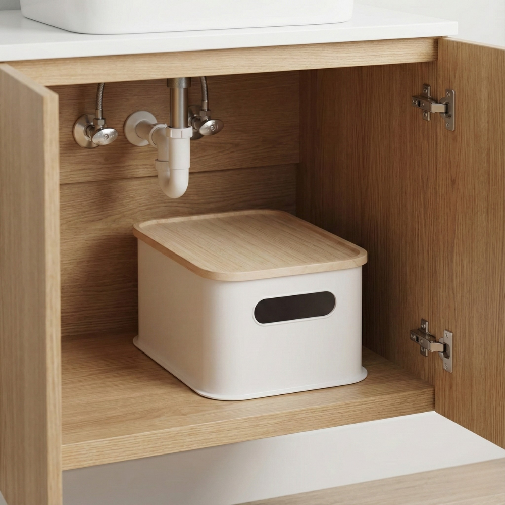 HỘP ĐỰNG ĐỒ IDESIGN NHỰA NẮP GỖ 13.58X21.5X43.2CM